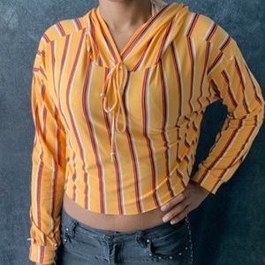 Cropped Stripped Hoodie